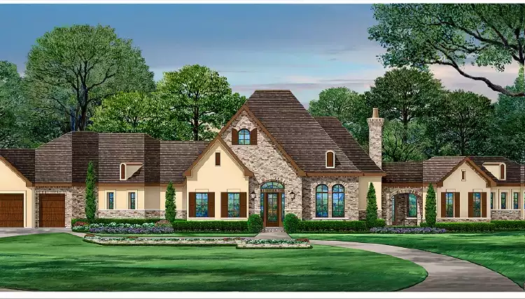 image of large ranch house plan 7427